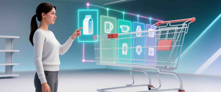 AI által vezérelt vásárlási élmény, ahol az algoritmus rangsorolja a termékeket a digitális kosárban